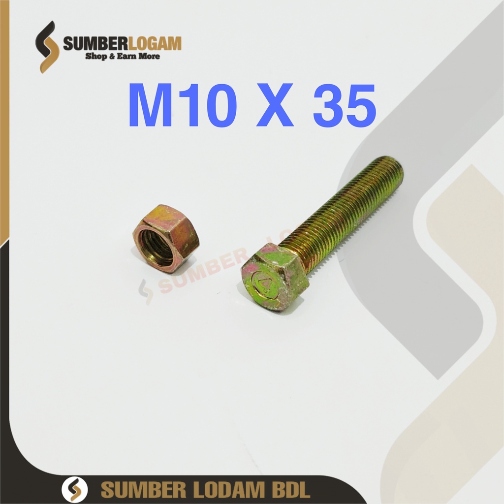BAUT MUR HEX KUNING M10 X 35