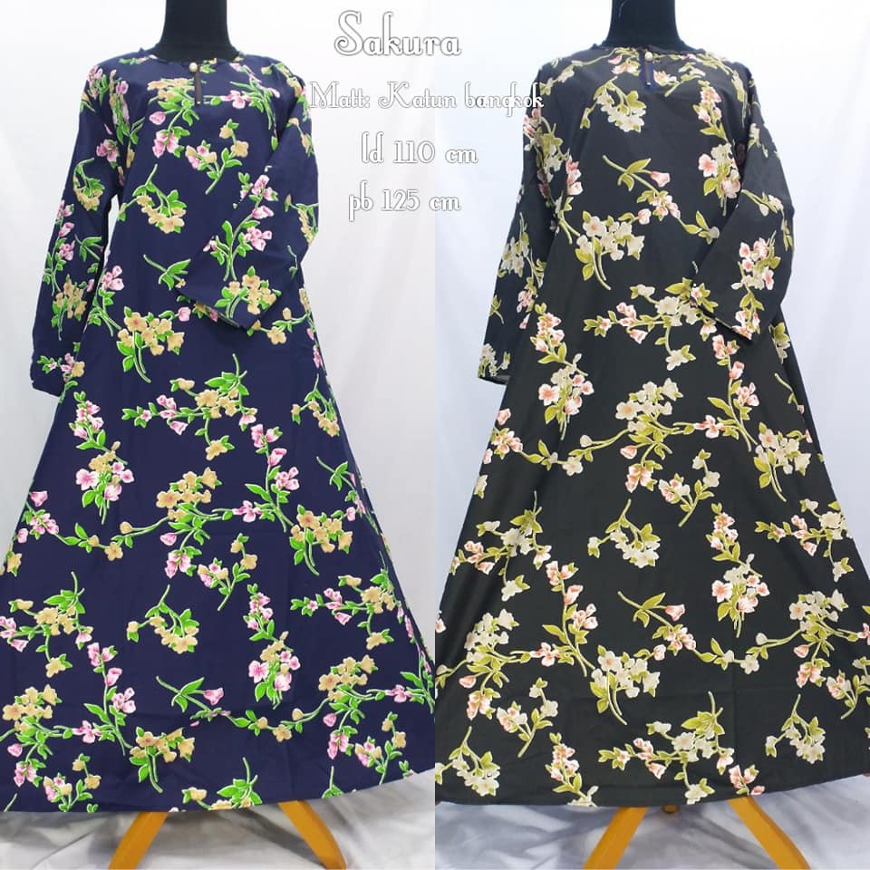 gamis katun bunga