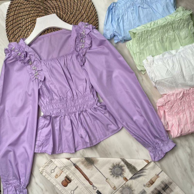 Blouse crop mutiara