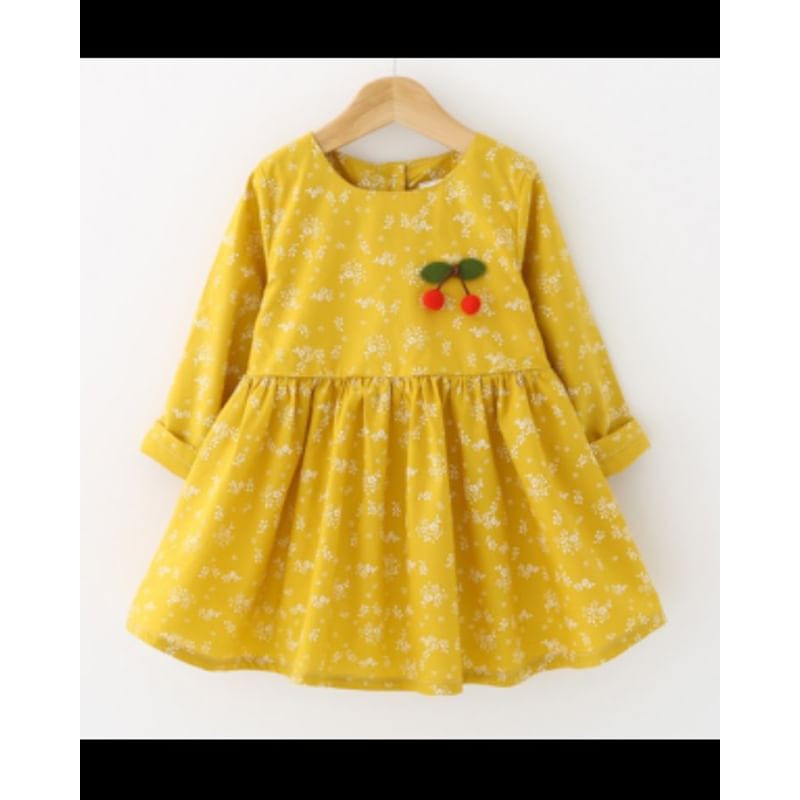 Yellow cherry dress
