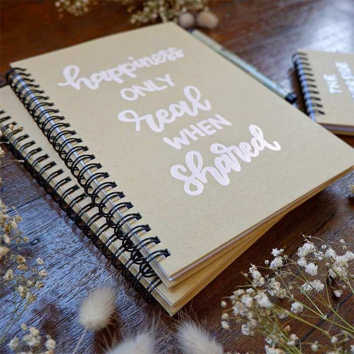 Otterspace Studio | A5 Customized / Personalized Quotes Embossed Ring Notebook - Notebook Custom