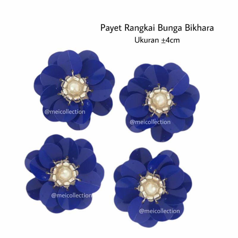 Payet bunga 3d APB Bikhara navy blue