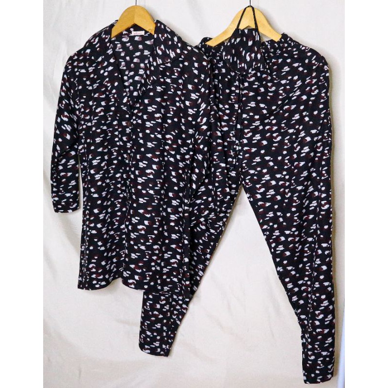 Piyama Leopard Pattern Black