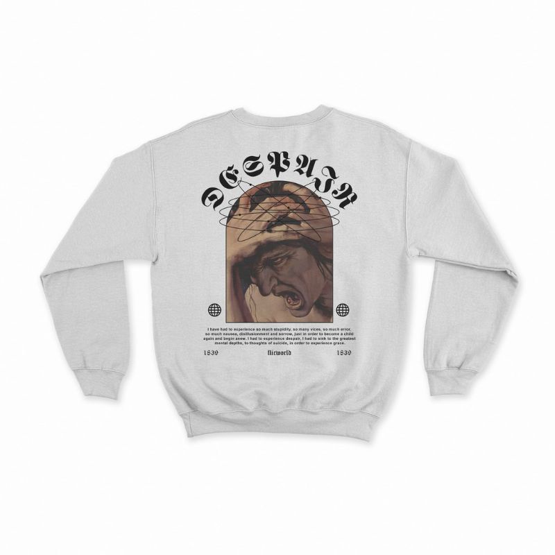 CREWNECK PUTIH PRIA