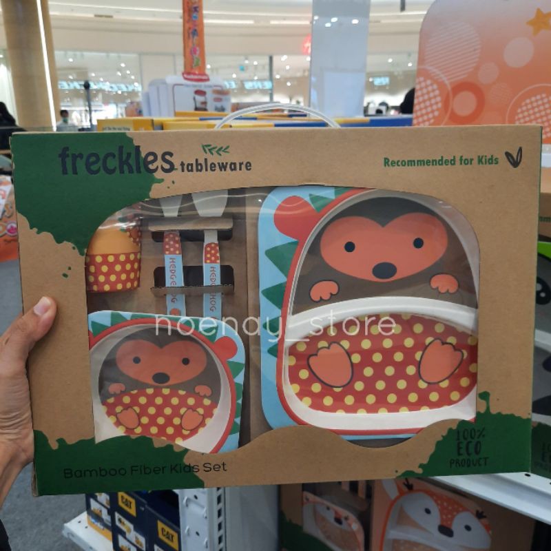 FRECKLES SET PERALATAN MAKAN ANAK SERAT BAMBU ALAMI, BEAR