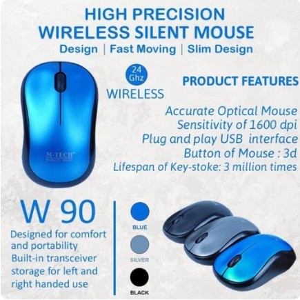 Mouse M-Tech SILENT Wireless W90 2.4Ghz (Postel)