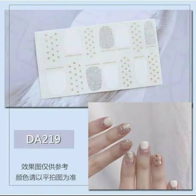 Nail art stiker putih bunga