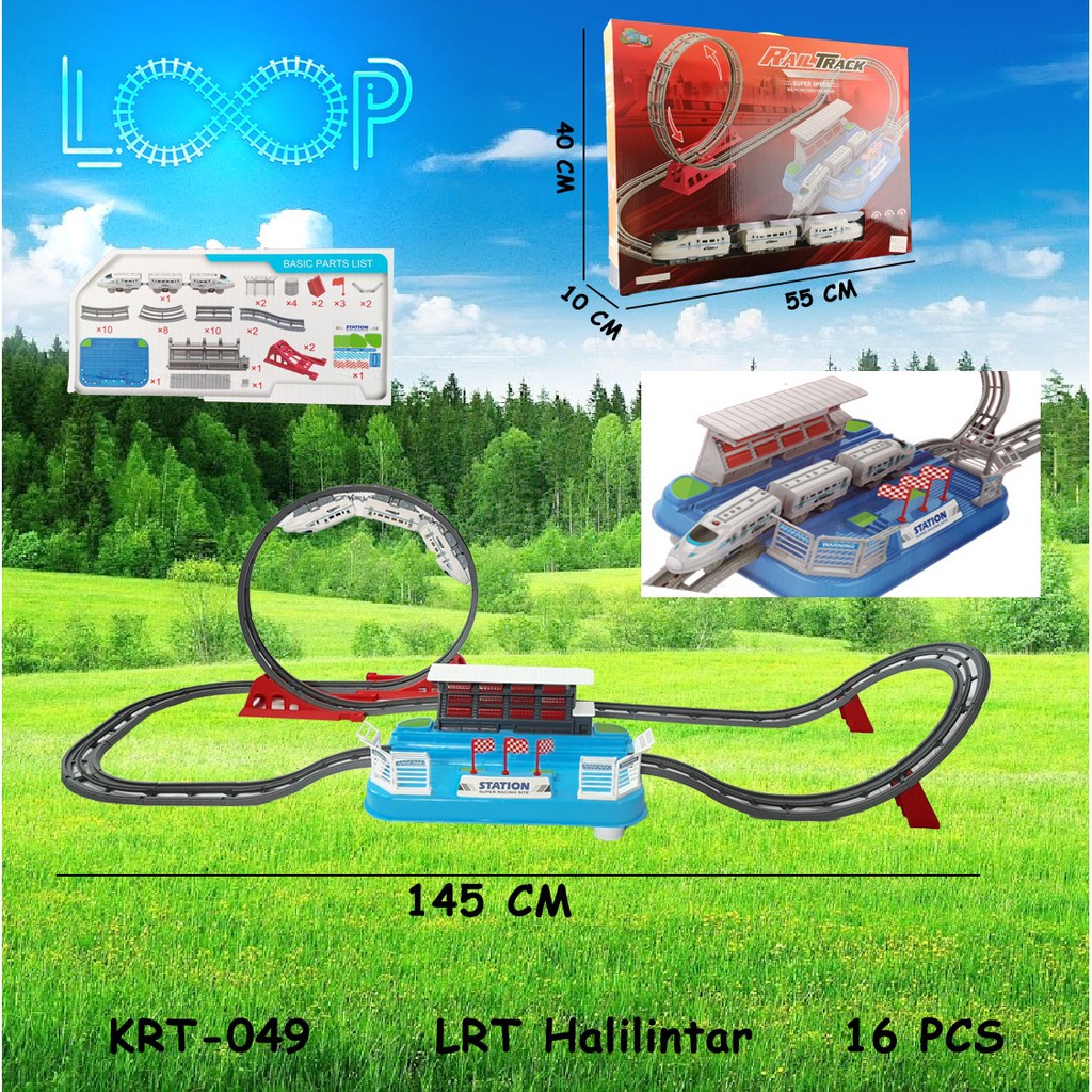 KRT048 Mainan Anak Jalur Rel Kereta Api Halilintar LOOP