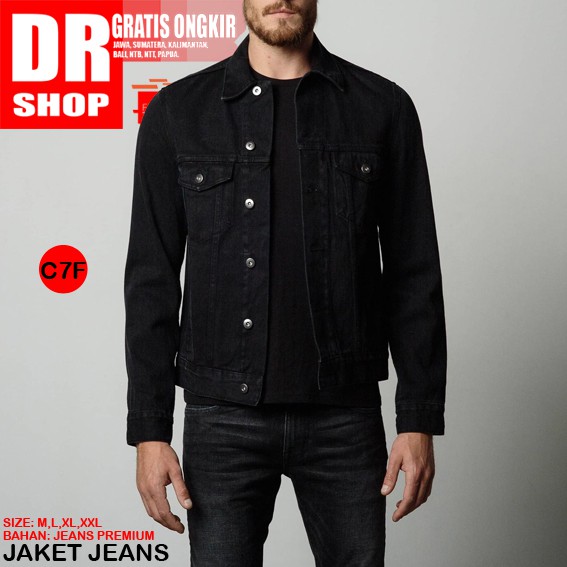 jaket jeans pria model polos
