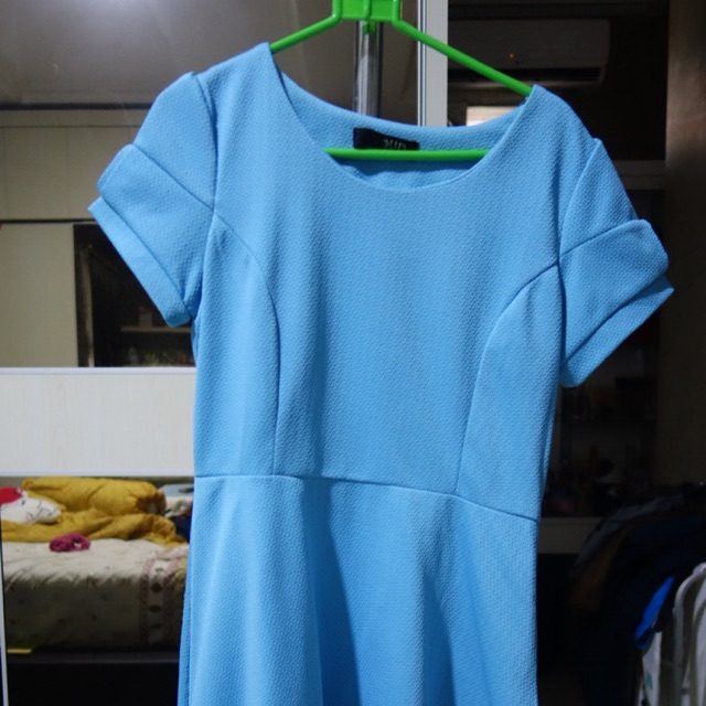 Mini dress terusan biru