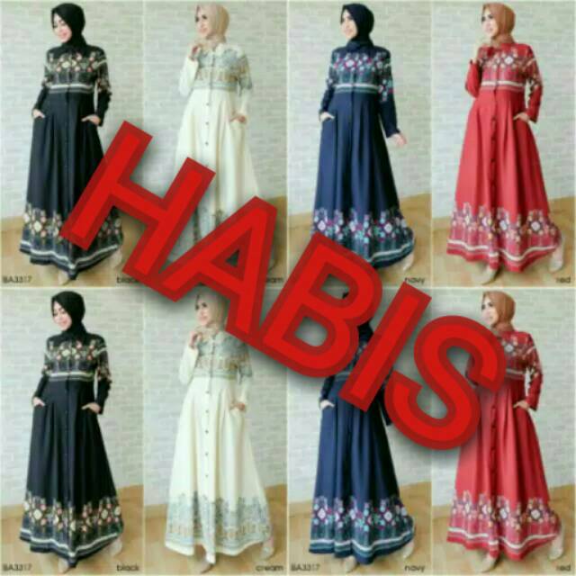 Gamis Buttoned Crestia Real Pict