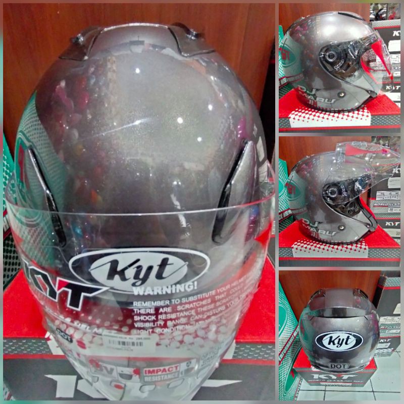 Helm DJ maru Solid gun Metal glosy