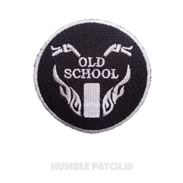 Patch Emblem Bordir Old School Bikers Chooper Logo