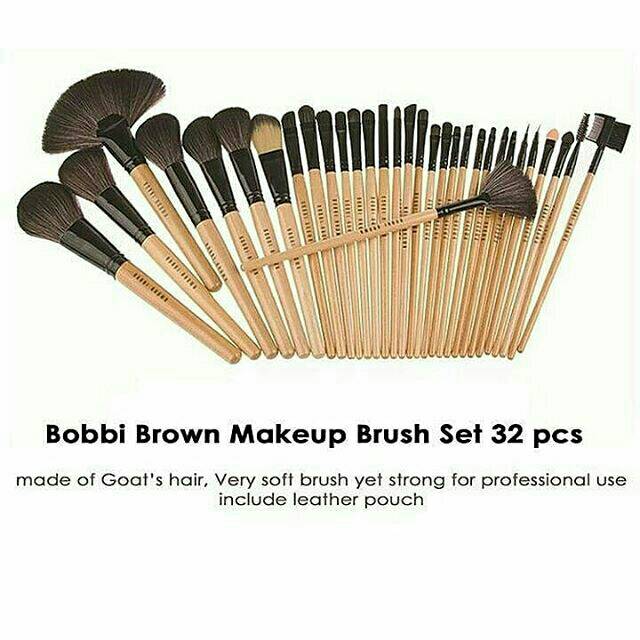 Bobbi brown 32pcs makeup brush set + Leather Pouch