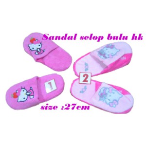 sandal bulu hello kitty model selop