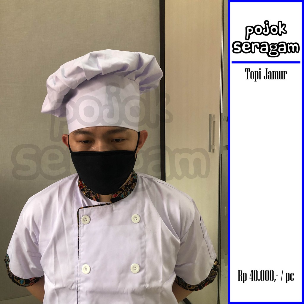 Topi Koki / Topi Jamur // Putih