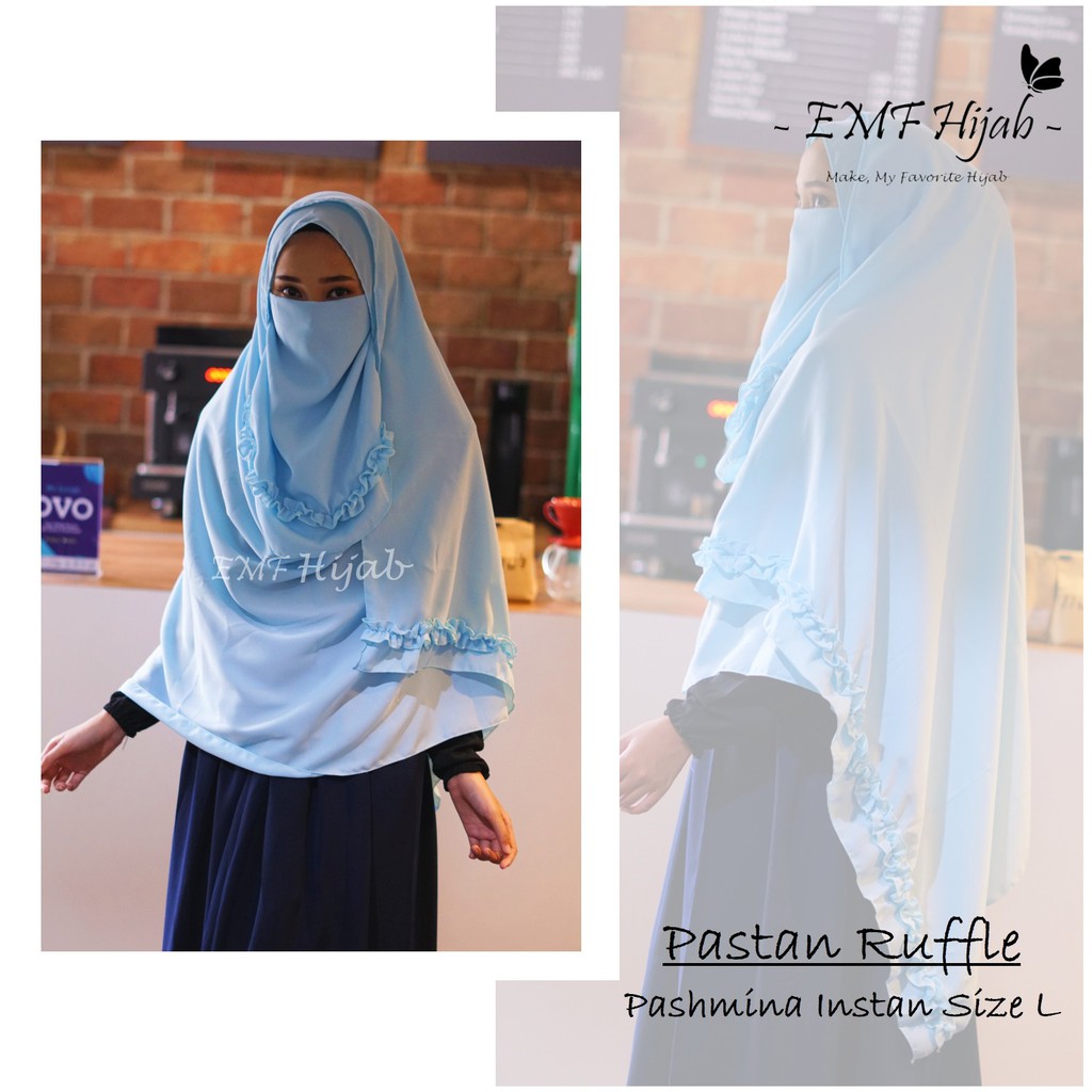 BISA COD || Pashmina Instan Ruffle || GRATIS Cadar Ruffle