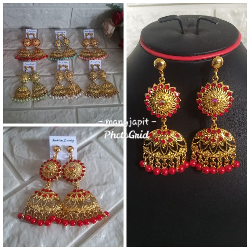 anting juntai warna anting india