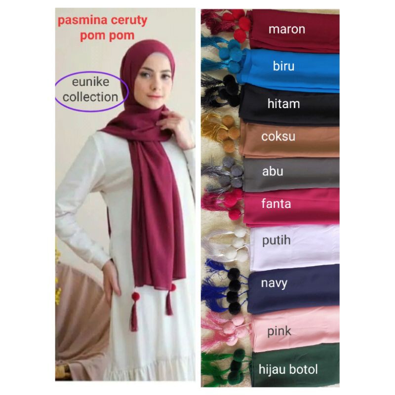 pasmina ceruty pompom