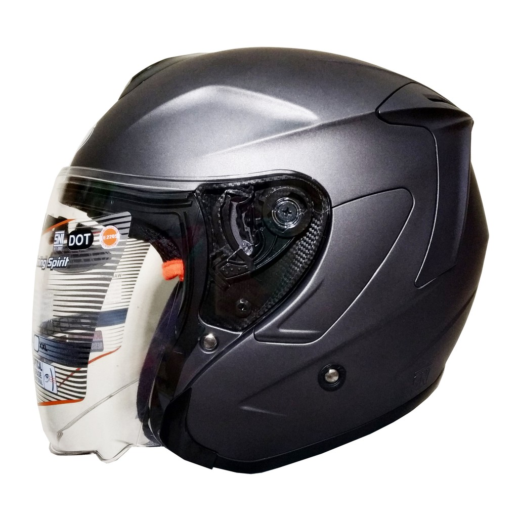 HELM INK HALF FACE DYNAMIC SOLID GUNMATE DOFF SINGLE VISOR ORIGINAL INK