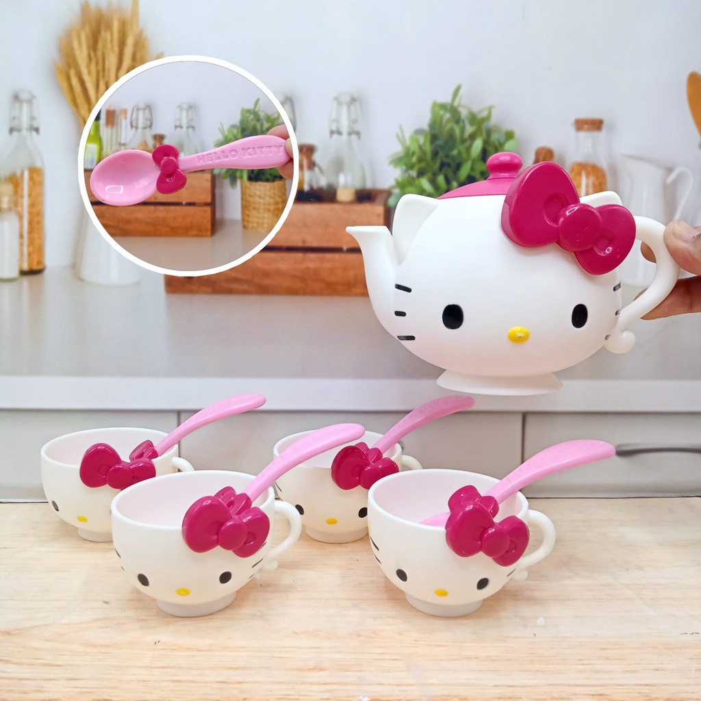 Mainan Miniatur Set Teko Hello Kitty ORI