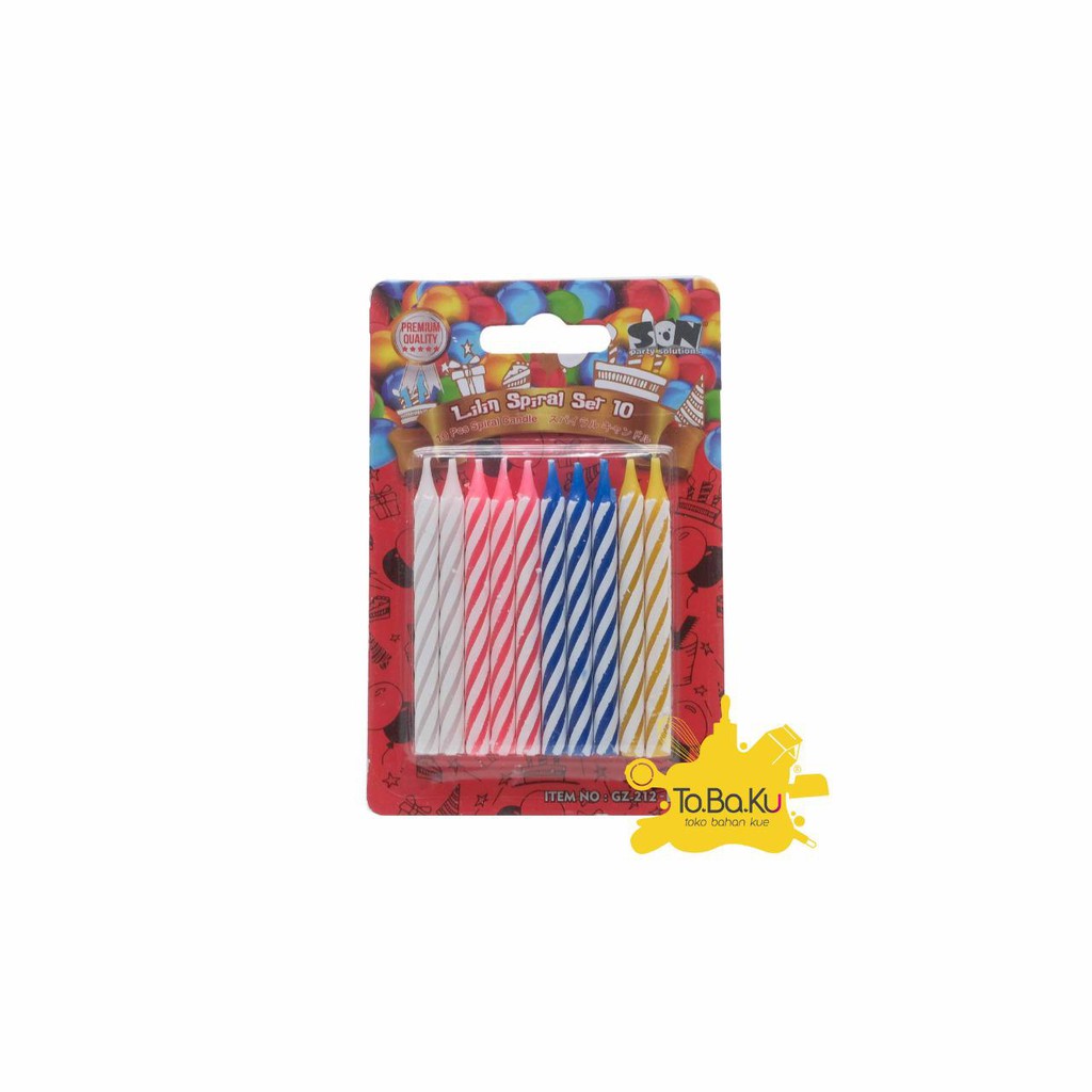 10pcs Spiral Candle (pack)