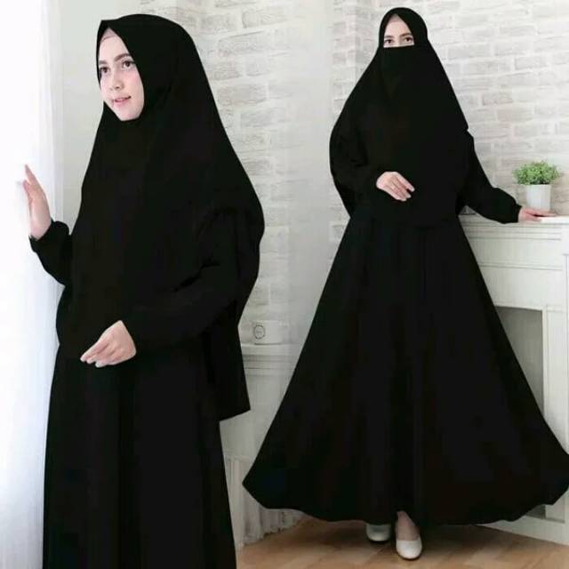 Abaya hitam polos