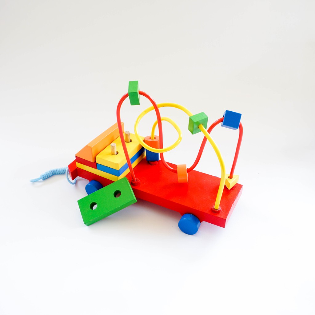 Block Car with Wire - Mainan Kayu