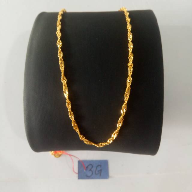 Kalung Emas asli model Disco Putar