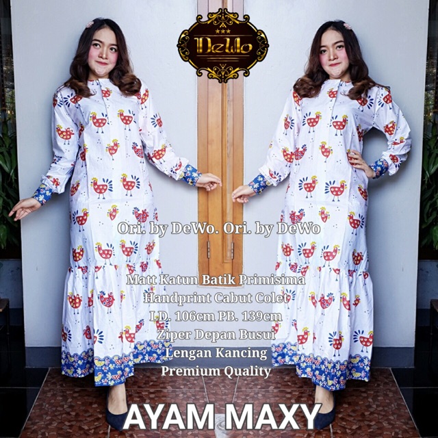 Gamis Batik Ayam Maxy Jumbo