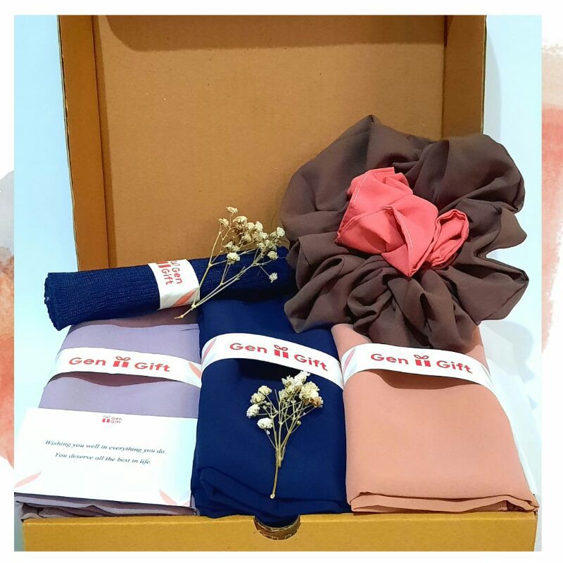 Basic Ceruti Pashmina Hija Set - Gift