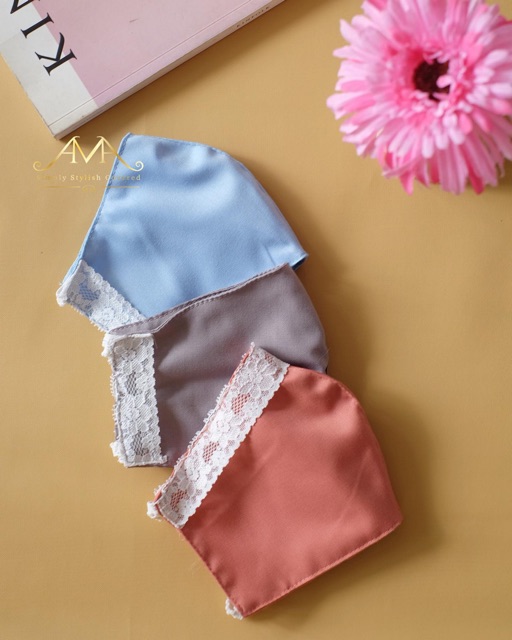 Masker Hijab Katun Renda