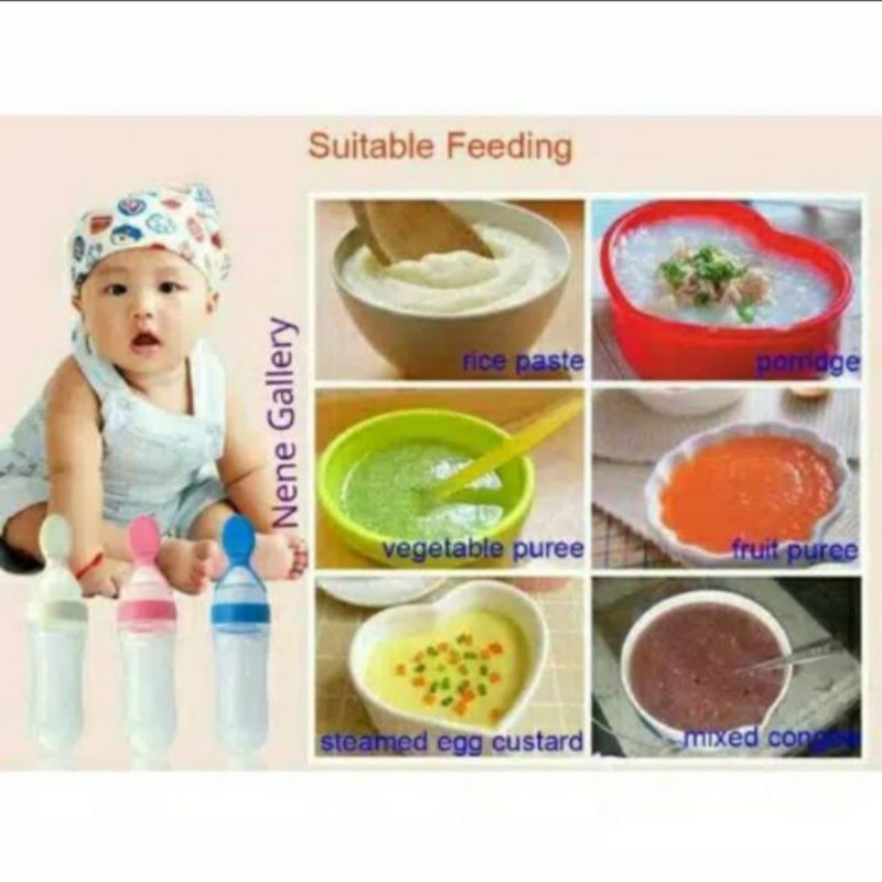 Botol Dot Silicone sendok makan bayi
