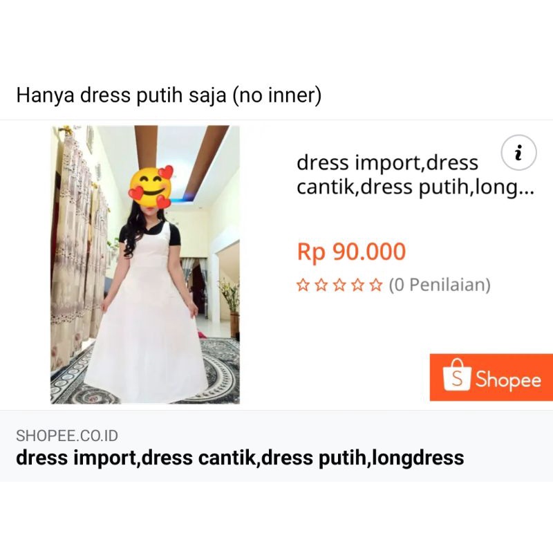 dress putih cantik