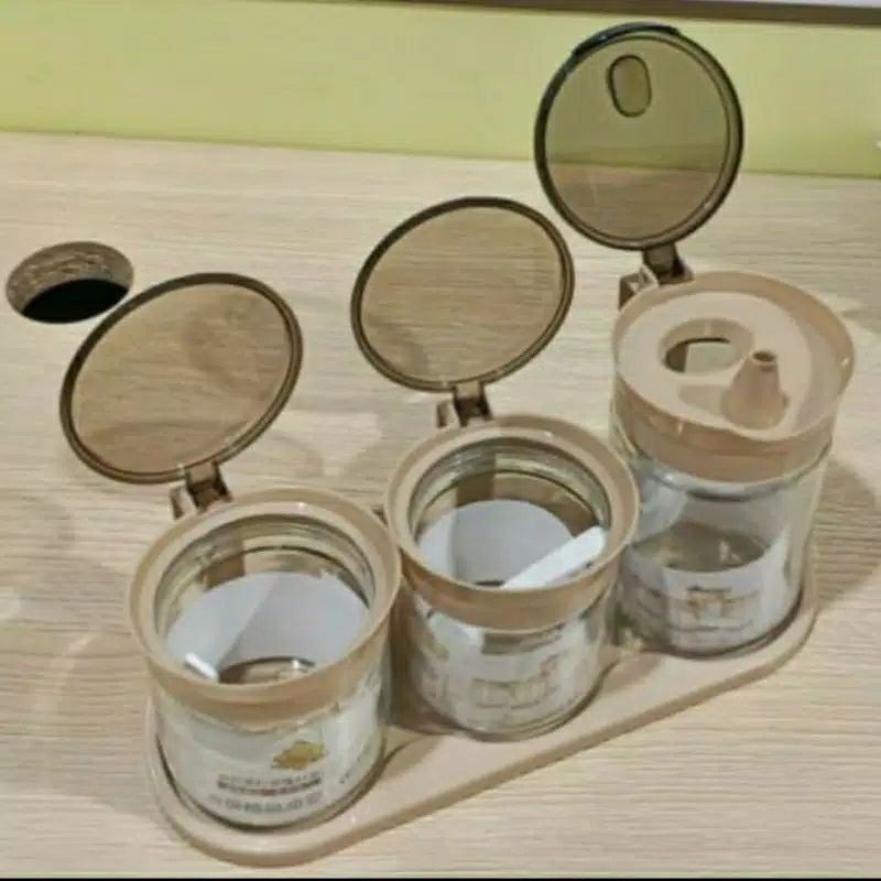 Tempat Bumbu Dan Minyak Kaca Set