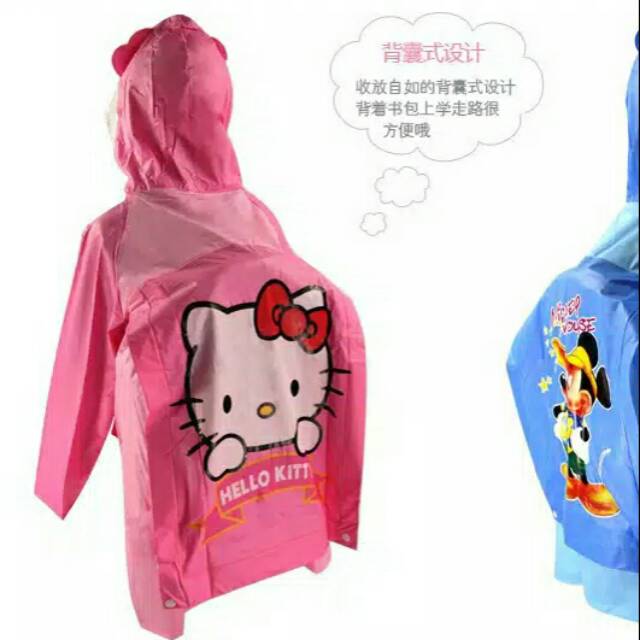 Jas hujan kitty pink