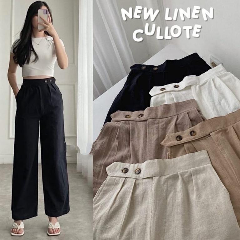 [TLS.19Au22ᴸ] SIDE BUTTON LINEN PANTS