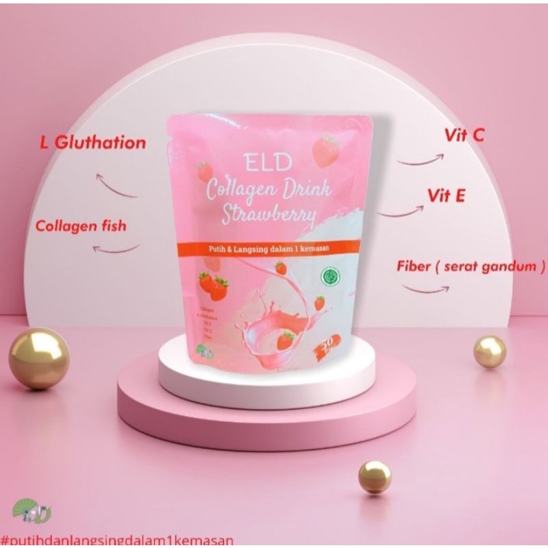(BISA COD & FREE GIFT) Eld Collagen Drink Strawberry