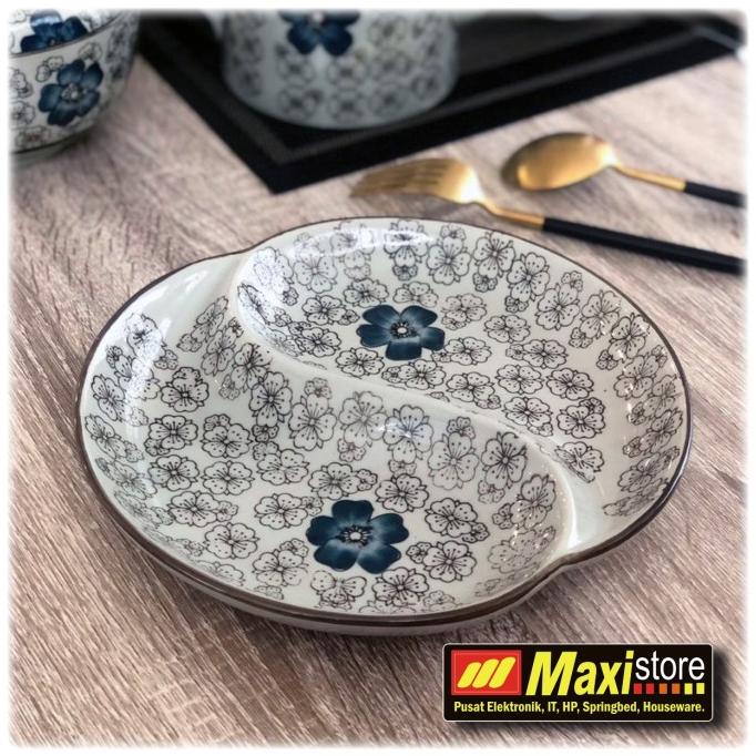 *****] Piring Keramik Sekat Sakura - Maxistore
