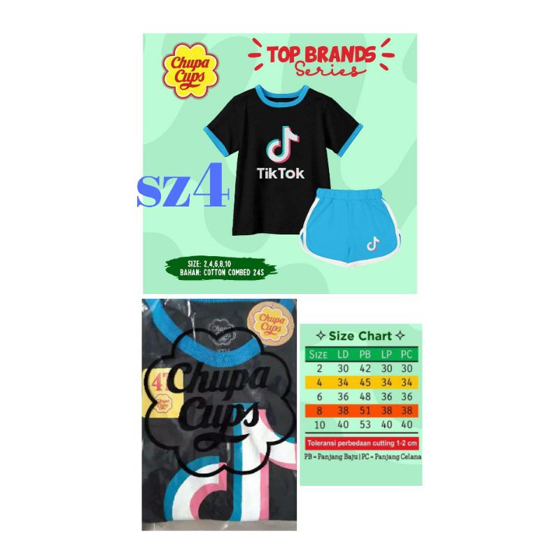 Tiktok Size 4T set katun