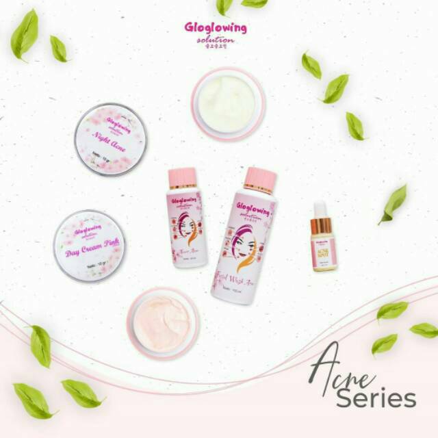GLOGLOWING SOLUTION PAKET LENGKAP ACNE