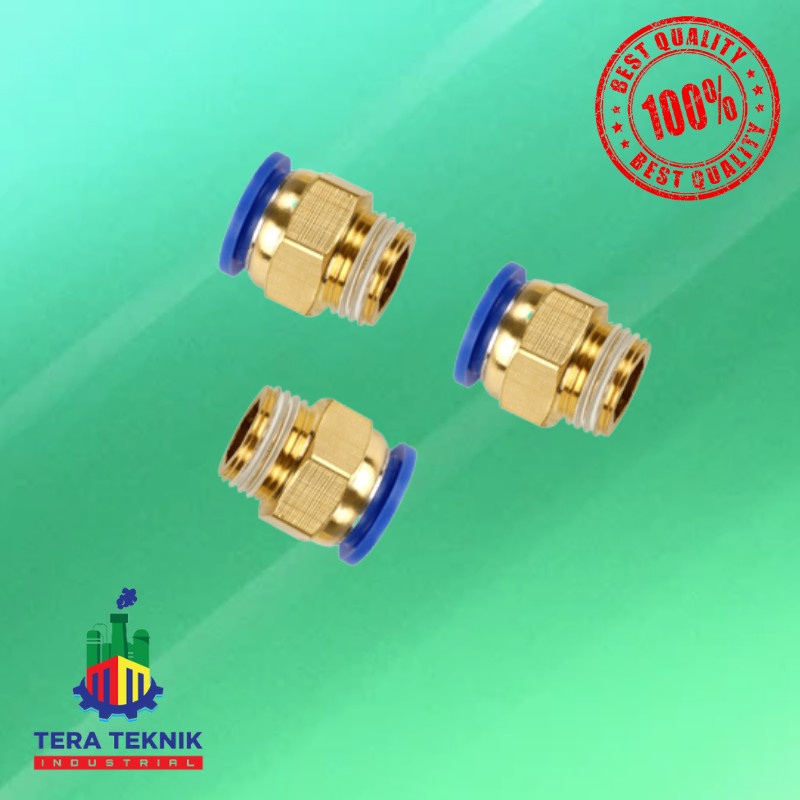 MALE THREAD 6MM 1/4" QUICK IN CONNECTOR FITTING PUSH IN
