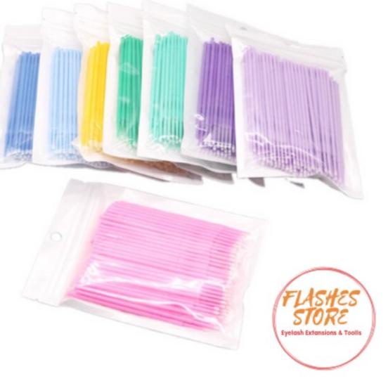 ✾ Microbrush eyelash extansion 1pack/ 100pcs ➧