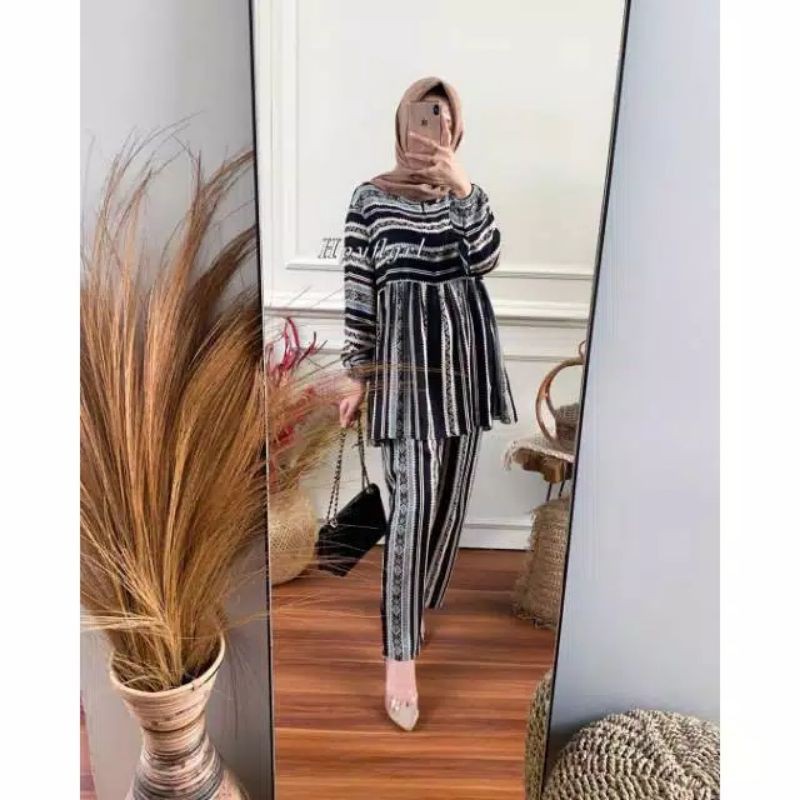 Omyra one set / setelan katun rayon