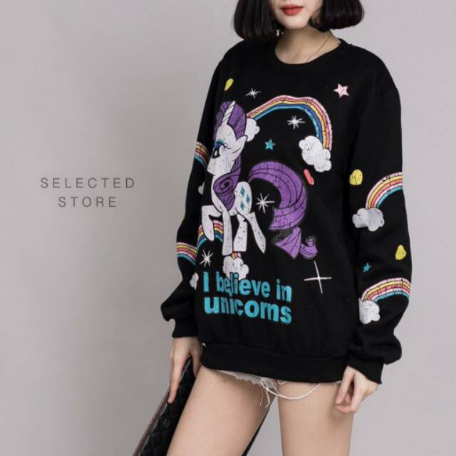 sweater crewneck unicorn printing