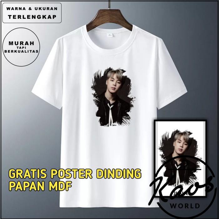 KPOP070 - KAOS BTS DYNAMITE PRINTING GRATIS POSTER PUTIH