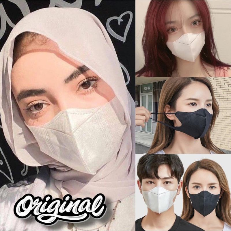 Masker duckbill hitam/putih