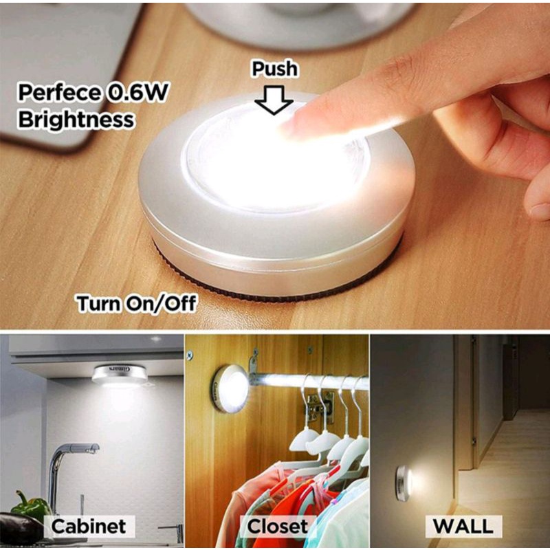 (Lampu tempel portable) Stick touch lamp