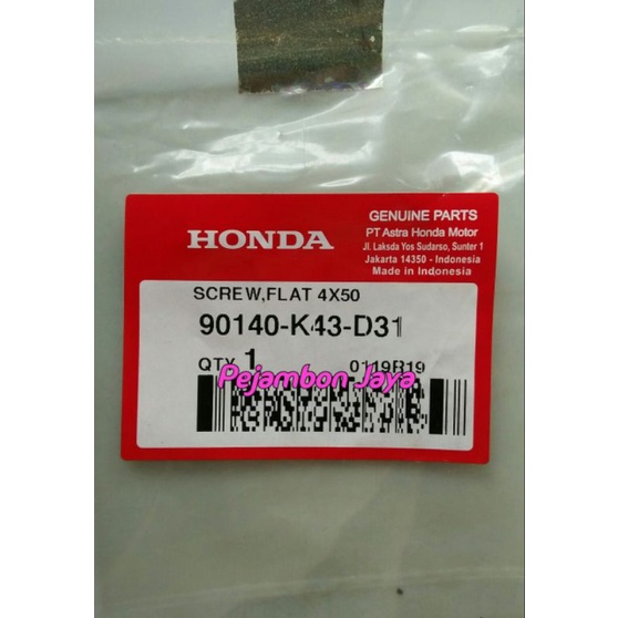 90140K43D31 SCREW FLAT 4X50