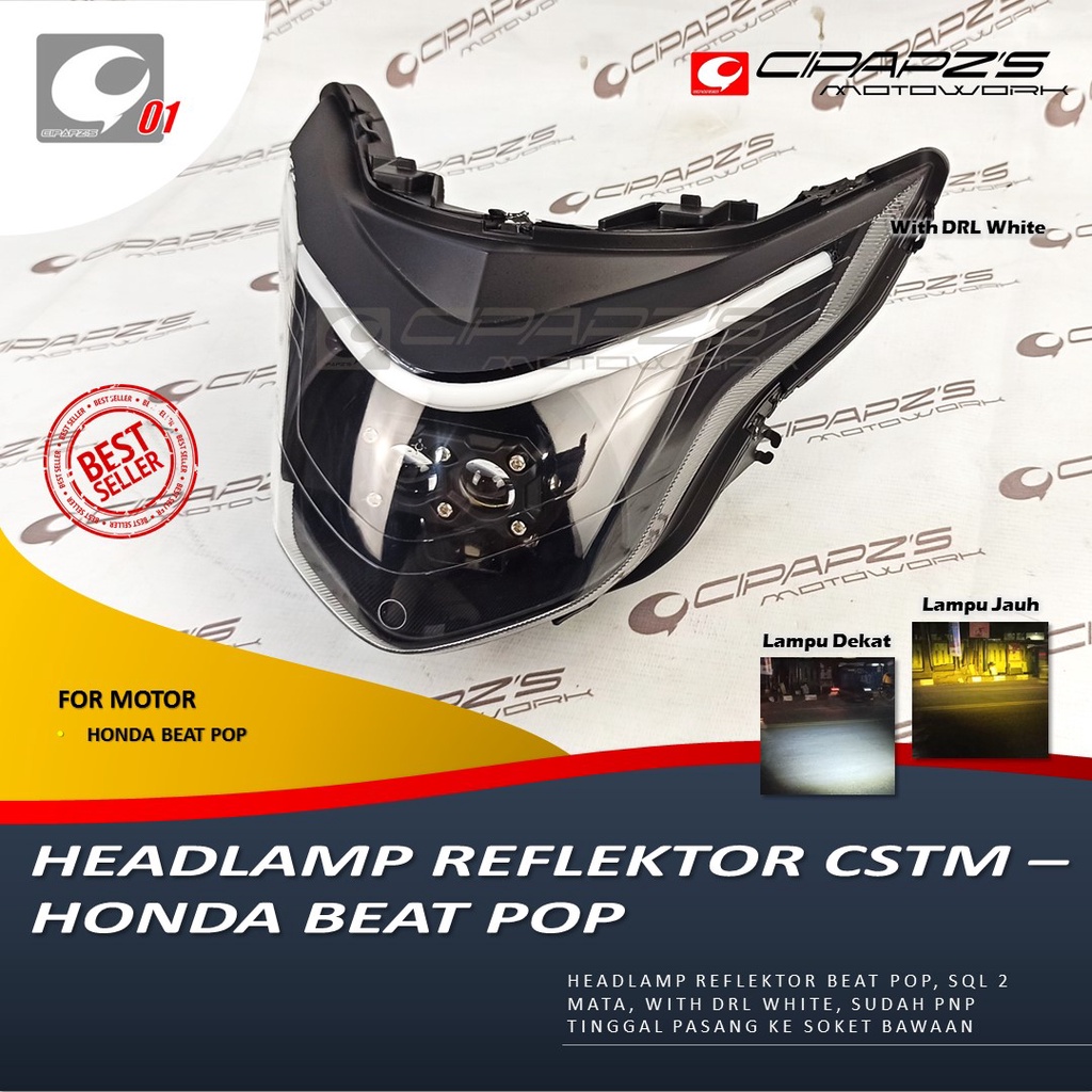 LAMPU HEADLAMP BEAT POP MODEL CSTM